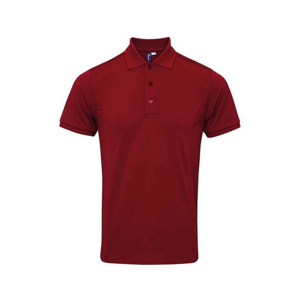 Premier Mens Coolchecker Plus Piqu Polo Shirt / Burgundy